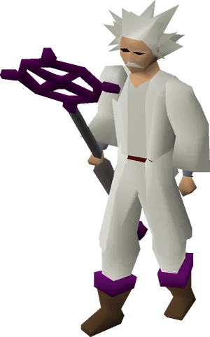 Low Poly Magewith Staff PNG Image