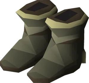 Low Poly Military Boots3 D Model PNG Image