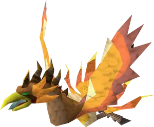 Low Poly Phoenix Artwork PNG Image