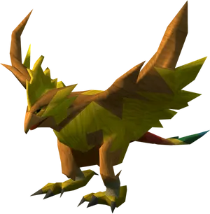 Low Poly Phoenix Model PNG Image