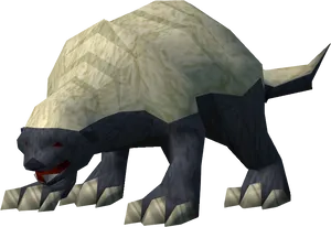 Low Poly Style Badger PNG Image