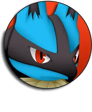 Lucario Focused Artwork PNG Image