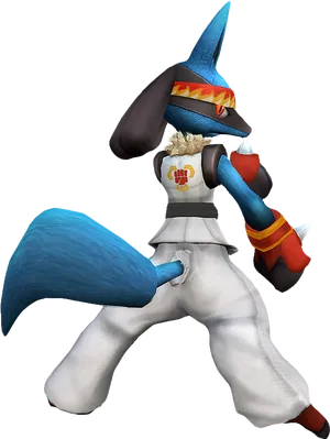 Lucario Pokemon Fighting Stance PNG Image