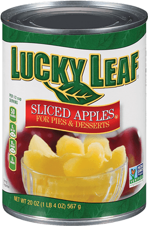 Lucky Leaf Sliced Apples Can PNG image with transparent background