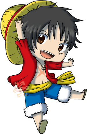 Luffy By Sakura-rose12 - Chibi Monkey D Luffy PNG image with transparent background
