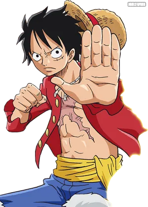 Luffy_ Gear_ Second_ Pose_ Anime PNG Image