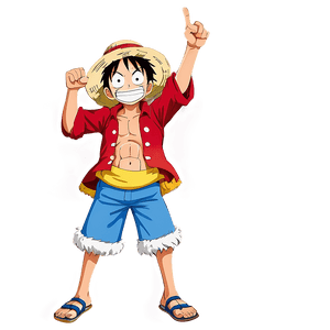 Luffy's Victory Pose PNG xmr PNG image with transparent background