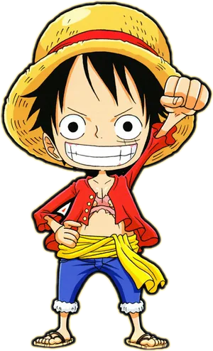 Luffy_ Straw_ Hat_ Pose PNG Image