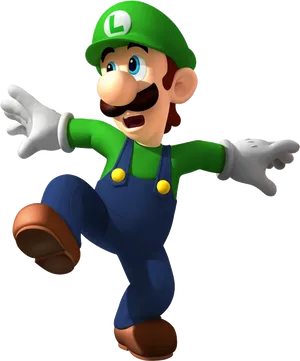 Luigi Animated Character Pose PNG Image