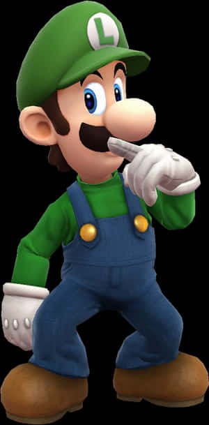 Luigi Character Pose PNG image with transparent background