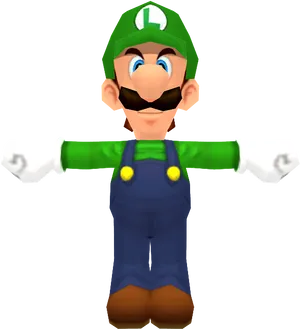 Luigi Classic Pose PNG Image