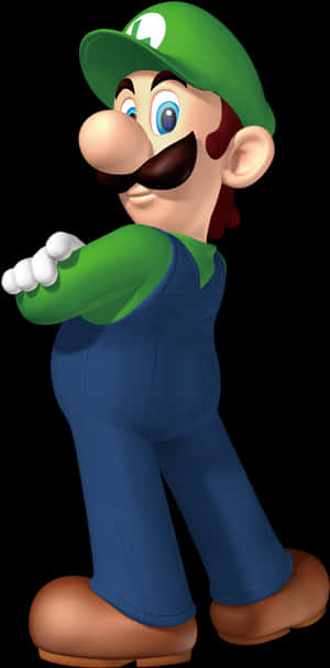Luigi Classic Pose PNG image with transparent background