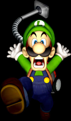 Luigi_ Surprised_ Action_ Pose PNG image with transparent background