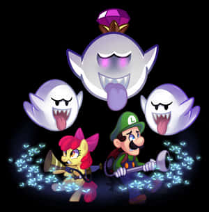 Luigi_and_ Friends_ Haunted_ Adventure PNG image with transparent background