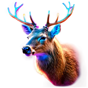 Luminous Deer Head Neon Effect Png Vnu42 PNG Image