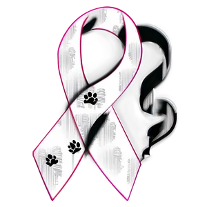 Lung Cancer Ribbon And Paw Print Png 7 PNG Image