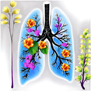 Lungs with Flowers Art PNG vmj90 PNG image with transparent background