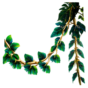 Lush Green Vine Illustration PNG image with transparent background