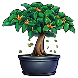 Lush Money Tree Artwork Png Uev PNG Image