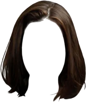 Lustrous Brown Hair Wig Transparent Background PNG Image