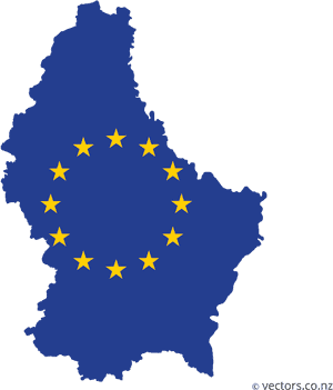 Luxembourg E U Flag Map PNG with transparent background