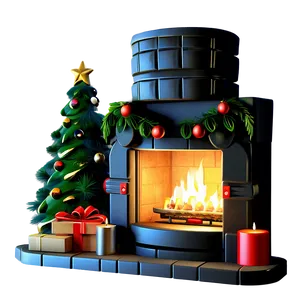 Luxurious Christmas Fireplace Decor Png 3 PNG Image