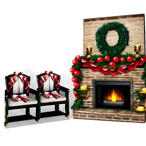 Luxurious Christmas Fireplace Decor Png 35 PNG Image