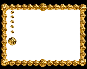 Luxurious Golden Framewith Ornaments PNG Image