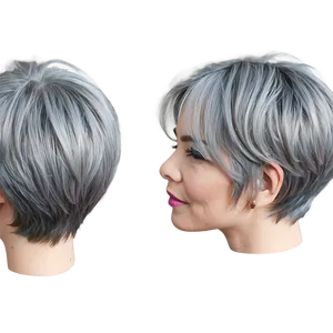 Luxurious Grey Hairstyle Png 72 PNG Image