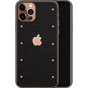 Luxury Black Goldi Phone12 Design PNG Image