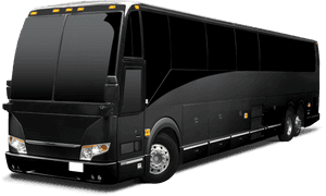 Luxury Black Tour Bus PNG image with transparent background