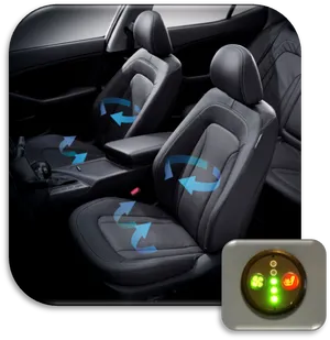 Luxury Car Heated Seats Adjustment PNG Image