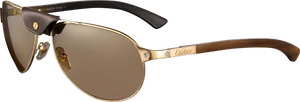 Luxury Cartier Sunglasses Brown Tint PNG Image