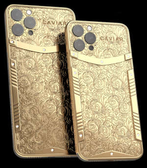 Luxury Gold Engravedi Phone12 Design PNG image with transparent background