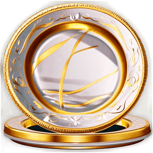Luxury Gold-Rimmed Plates PNG 06202024 PNG with transparent background