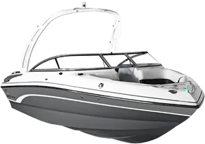 Luxury Motorboat Isolatedon Black PNG Image