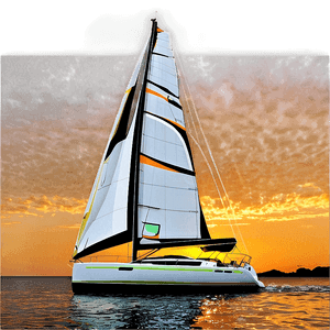 Luxury Sailboat at Sunset PNG yit68 PNG with transparent background