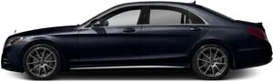 Luxury Sedan Blue Side View PNG Image