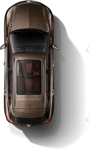 Luxury Sedan Top View Brown PNG Image