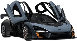 Luxury Sports Car With Doors Open PNG Image