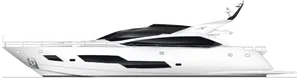 Luxury White Yacht Side View PNG Image