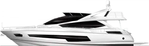 Luxury White Yacht Side View PNG Image