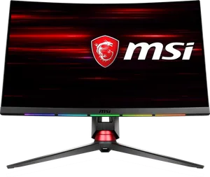 M S I Gaming Monitor Display PNG Image