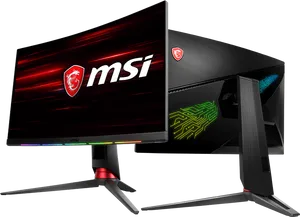 M S I Gaming Monitor Setup PNG Image