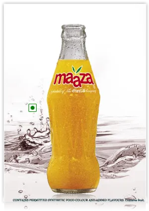 Maaza Mango Drink Bottle Splash PNG Image