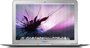 Mac Book Air Cracked Screen Wallpaper PNG image with transparent background
