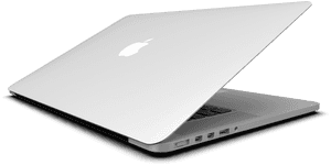 Mac Book Pro Silver Half Closed PNG image with transparent background