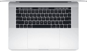 Mac Book Pro Top View Keyboardand Trackpad PNG image with transparent background