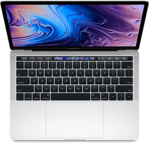 Mac Book Pro Top View Open PNG Image