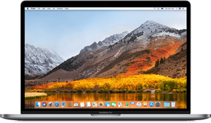 Mac Book Prowith Mountain Wallpaper PNG image with transparent background